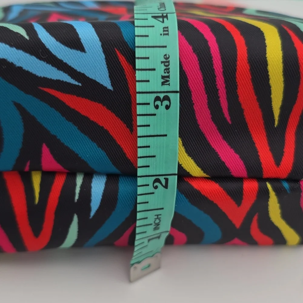 Juicy Couture Rainbow Zebra Print Nylon Small Dome Cosmetic Bag NWT
